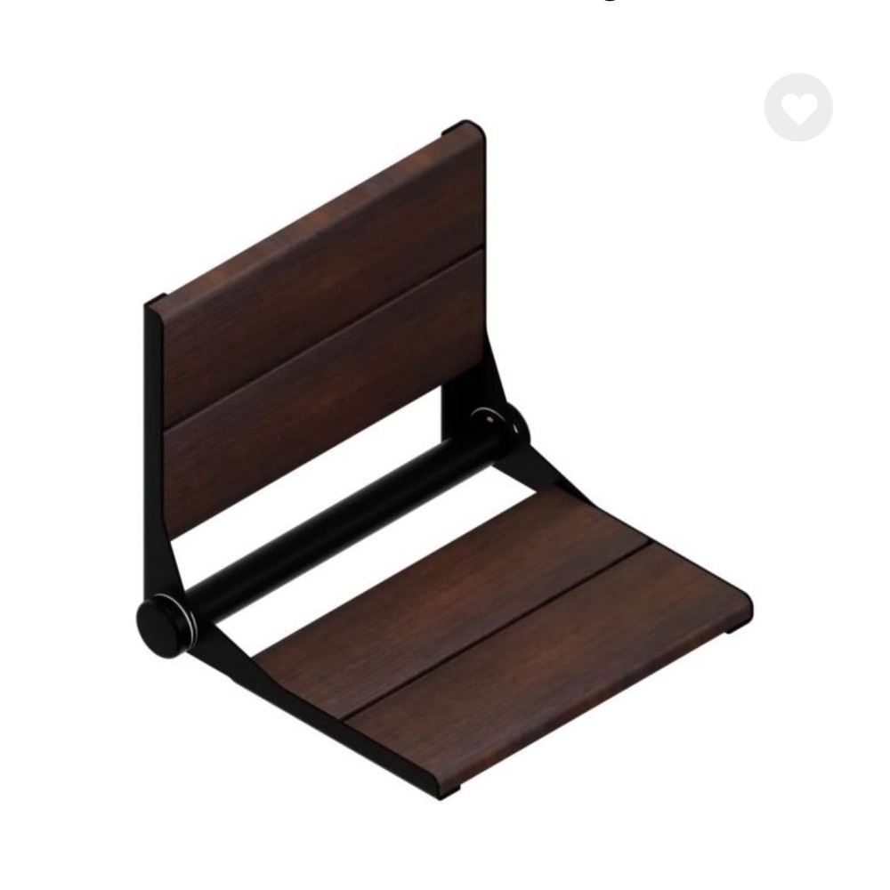 Invisia Serena Seat Pro Bamboo Stainless Steel 18" Folding Shower Bench PCG